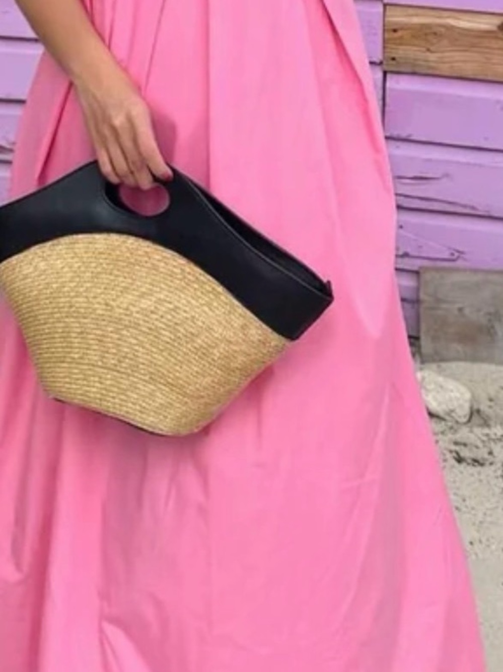 Commense Pink Maxi Dress with Black Bust - Picture 3 of 3